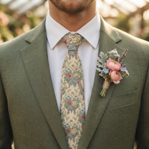 Vintage-Botanischer-Blumen-Cottagecore-Stil Krawatte