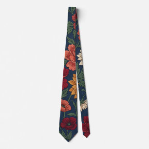 Vintage Botanischer Blumengarten Krawatte