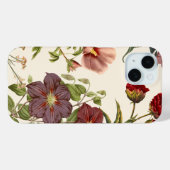 'Vintage Botanischer Garten' iPhone 15 Hülle (Rückseite (Horizontal))