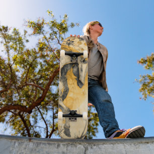Vintage-Botanischer-Geist Weißes Pferd Florale Ran Skateboard