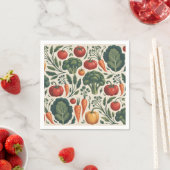Vintage-Botanischer-Gemüsegarten-Muster Serviette (Beispiel)