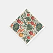 Vintage-Botanischer-Gemüsegarten-Muster Serviette (Ecke)
