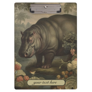 Vintage-Botanischer Nilpferd, anpassbar Klemmbrett