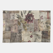 Vintage Botanischer Patchwork Rustikal (1) Geschirrtuch (Horizontal)