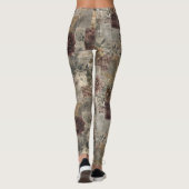 Vintage Botanischer Patchwork Rustikal (1) Leggings (Rückseite)