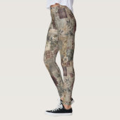 Vintage Botanischer Patchwork Rustikal (1) Leggings (Links)