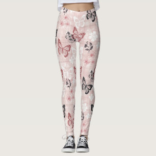 Vintage-Botanischer-Schmetterling-Toile-Muster (2) Leggings