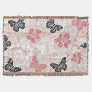 Vintage-Botanischer-Schmetterling-Toile-Muster (3) Decke