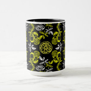Vintage Botanischer Zitrus-Limonen-Druck Tasse