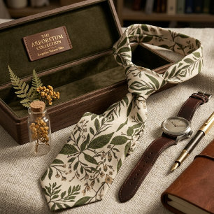 Vintage Botanisches Blatt Krawatte