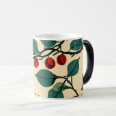 Vintage Botanisches Blattmuster-Mug-Design Verwandlungstasse (VorderseiteRechts)