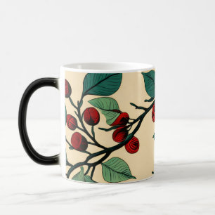 Vintage Botanisches Blattmuster-Mug-Design Verwandlungstasse
