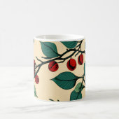 Vintage Botanisches Blattmuster-Mug-Design Verwandlungstasse (Mittel)