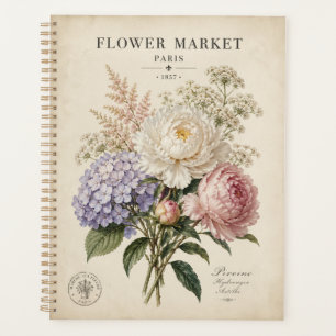 Vintage Botanisches Blumenmarkt-Plakat   Elegantes Planer
