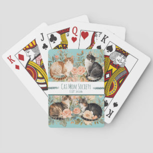 Vintage botanisches Cottagecore-Geschenk für Katze Spielkarten