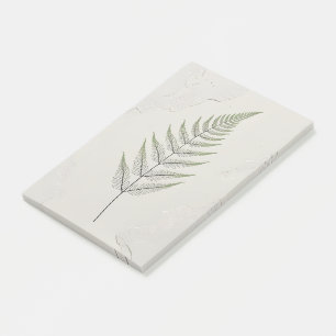 Vintage Botanisches Farnblatt Notizbuch Post-it Klebezettel