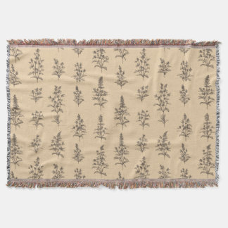 Vintage Botanisches Kräutermuster – Neutrale Blume Decke