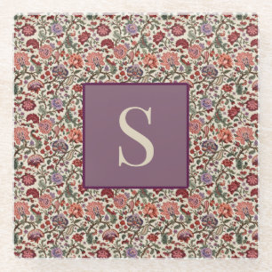 Vintage Botanisches Paisley-Blumenmuster – Ornamen Glasuntersetzer