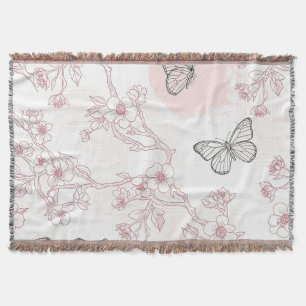 Vintage Botanisches Schmetterlings-Toile-Muster (8 Decke