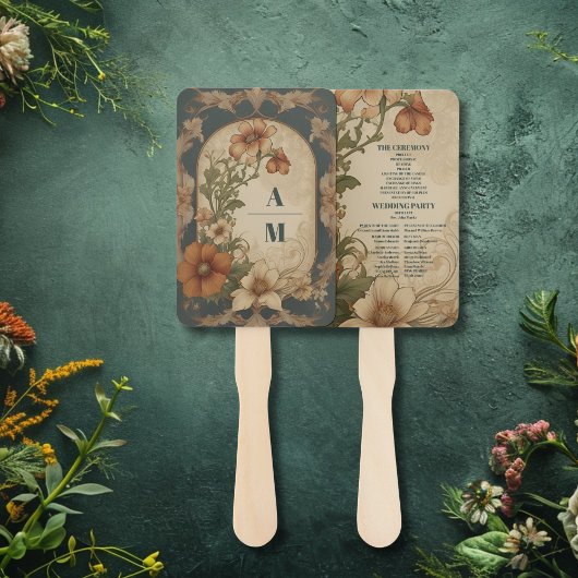 Vintage Bougainvillea Jugendstil-Hochzeit Fächer