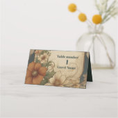 Vintage Bougainvillea Jugendstil-Hochzeit Platzkarte (Vorderseite)