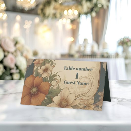 Vintage Bougainvillea Jugendstil-Hochzeit Platzkarte