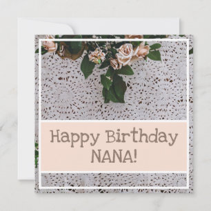 Vintage Bouquet Crochet Hintergrund Schöne Geburts Karte