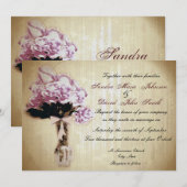 Vintage Bouquet Hochzeitseinladung Einladung (Vorne/Hinten)