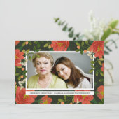 Vintage Bouquet Holiday Fotokarte Feiertagskarte (Stehend Vorderseite)