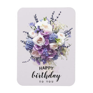 Vintage Bouquet Individuelle Geburtstags-Kalligr Magnet