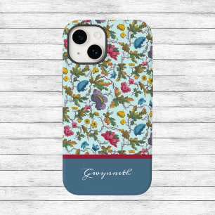 Vintage Bouquet mit Mohn Illustration und Name iPhone 14 Hülle