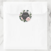 Vintage Bouquet Monogram Initials Runder Aufkleber (Tasche)