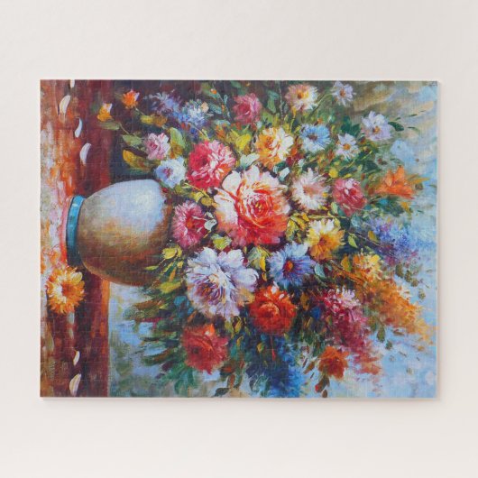 Vintage Bouquet-Ölgemälde Puzzle (Horizontal)