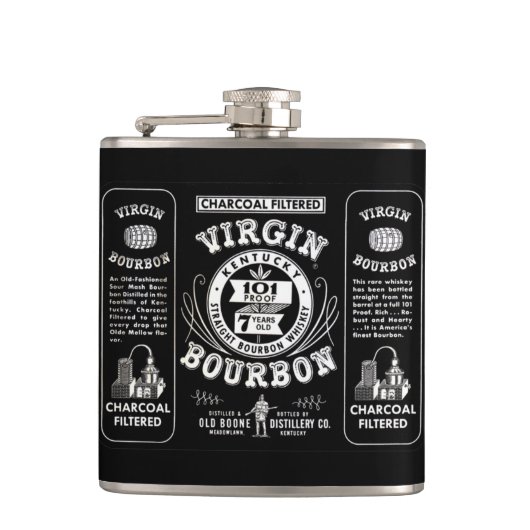 Vintage Bourbon Etikett Flachmann (Vorderseite)