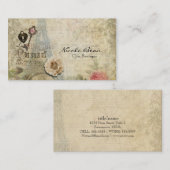 Vintage Boutique-Chic in Paris Roses Visitenkarte (Vorne/Hinten)