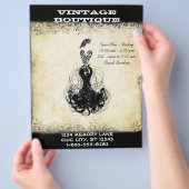 Vintage Boutique für Schwarz und Rosa Flyer (Hand)