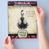 Vintage Boutique für Schwarz und Rosa Flyer (Hand)