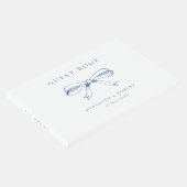 Vintage Bow Blue & White Wedding Gästebuch (Ecke)