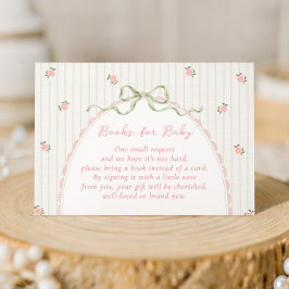 Vintage Bow Books for Baby Enclosure Card Begleitkarte