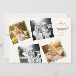 vintage bow botanical frames collage 4 photo feiertagskarte