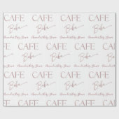 Vintage Bow Cafe Bebe Kaffee Baby Shower Geschenkpapier (Flach)