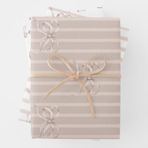 Vintage Bow Cafe Bebe Kaffee Baby Shower Geschenkpapier Set