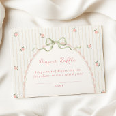 Vintage Bow Diaper Raffle Enclosure Card Begleitkarte