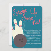 Vintage Bowling Party Geburtstagspartei Einladung (Vorderseite)