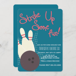 Vintage Bowling Party Geburtstagspartei Einladung