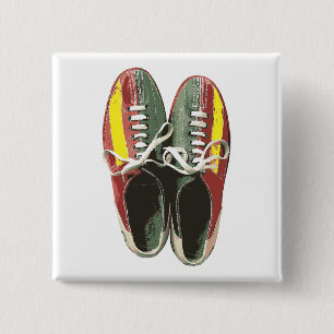 Vintage Bowling Schuhe Retro Bowling Shoe Button