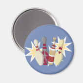 Vintage Bowling Thema Magnet (Vorderseite/Rückseite)