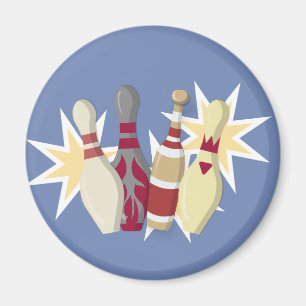 Vintage Bowling Thema Magnet