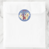Vintage-Bowling-Thema Runder Aufkleber (Tasche)