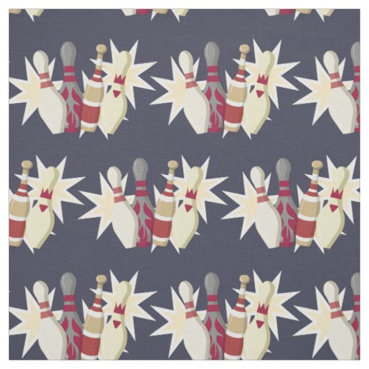 Vintage-Bowling-Thema Stoff (Muster)